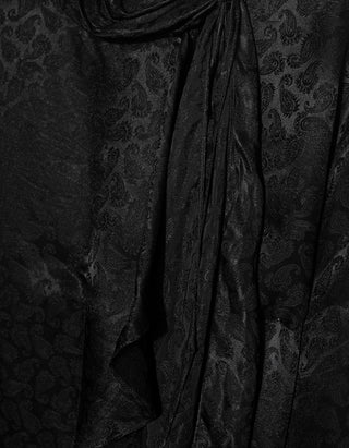 Gemusterte Seiden-Mix Bluse Raphaella mit Spitze- und Bindedetail