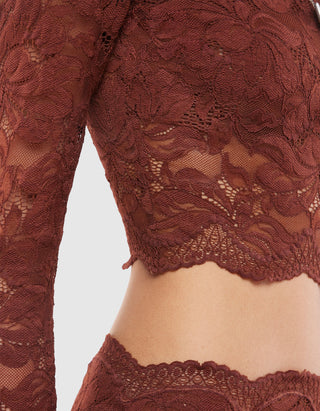 Cropped Spitzen-Longsleeve