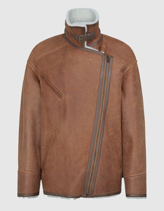 Lammleder-Shearling-Jacke Adelina
