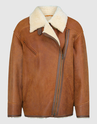 Lammleder-Shearling-Jacke Adelina