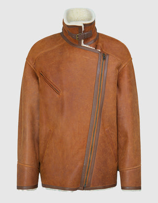 Lammleder-Shearling-Jacke Adelina