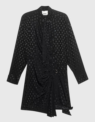 Gemustertes Seiden-Mini-Kleid Ora mit Bindedetails