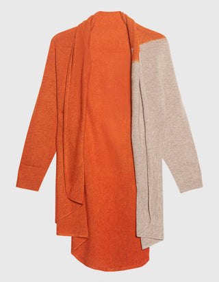 Oversize Kaschmir-Cardigan Upside-Down im Cape-Stil