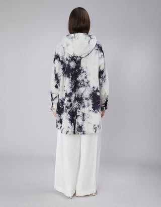 Oversize Nylon-Mantel mit Kapuze