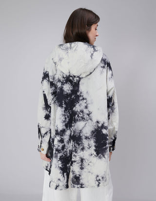 Oversize Nylon-Mantel mit Kapuze