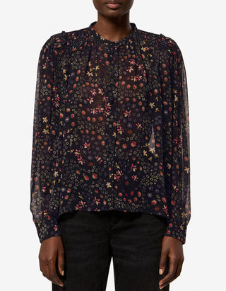 Gemusterte Chiffon-Bluse Florine