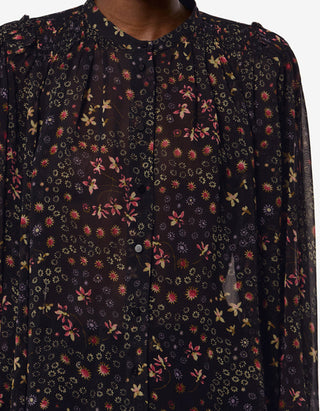 Gemusterte Chiffon-Bluse Florine