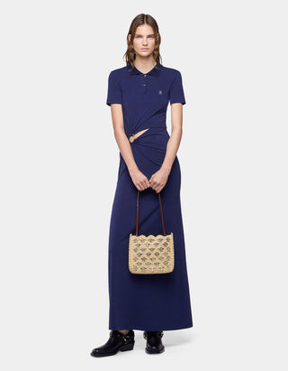 Maxi-Kleid mit Polokragen und Cut-Out