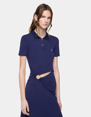 Maxi-Kleid mit Polokragen und Cut-Out