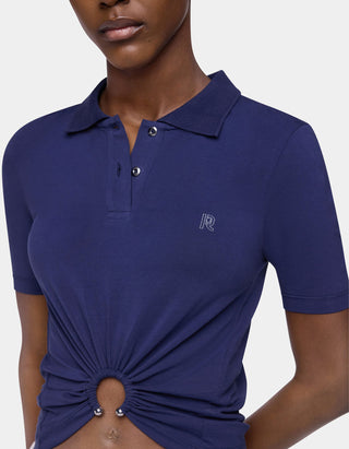 Cropped Polo-Shirt mit Ringdetail