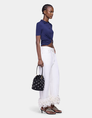 Cropped Polo-Shirt mit Ringdetail