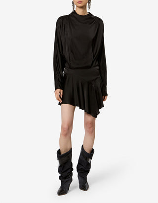 Midi Seiden-Kleid Nesrine mit Perlen-Verzierung