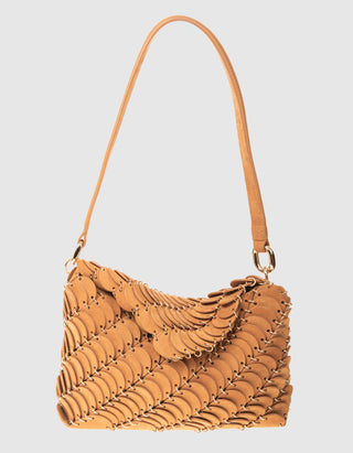 Veloursleder-Tasche mit Metall-Details