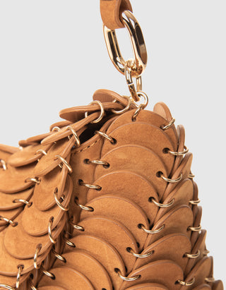 Veloursleder-Tasche mit Metall-Details