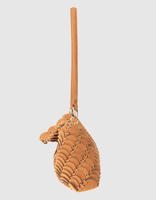 Veloursleder-Tasche mit Metall-Details