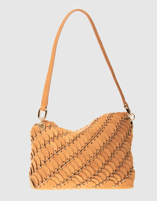 Veloursleder-Tasche mit Metall-Details