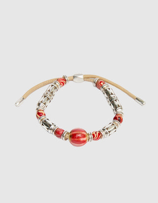 Armband Janis mit Perlen und Lederdetails