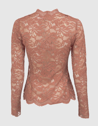 Spitzen-Longsleeve mit Satindetails