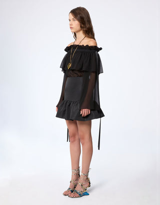 High-Waist Mini-Peplum Rock