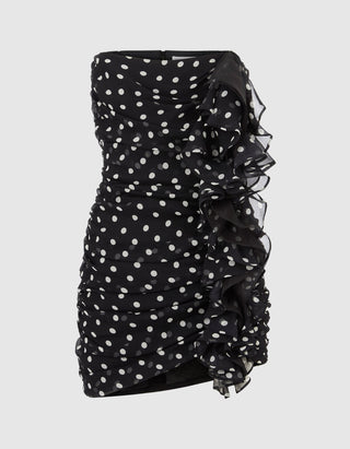 Mini-Bustier-Seiden-Kleid mit Drapierungen