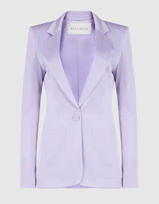 Einreihiger Satin-Blazer