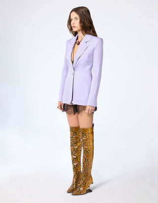 Einreihiger Satin-Blazer