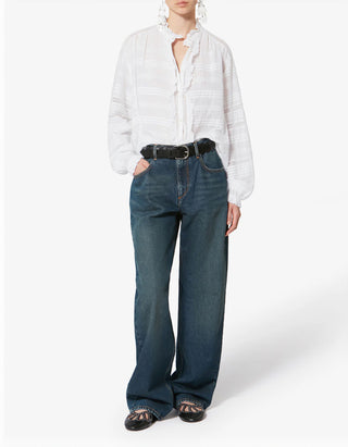 Bestickte Bluse Peline mit Rüschen