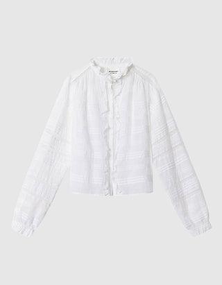 Bestickte Bluse Peline mit Rüschen