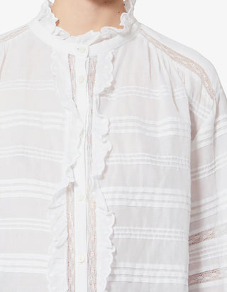 Bestickte Bluse Peline mit Rüschen