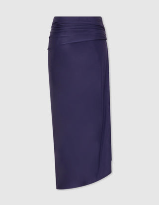 Midi-Rock in Wickeloptik mit Ringdetail