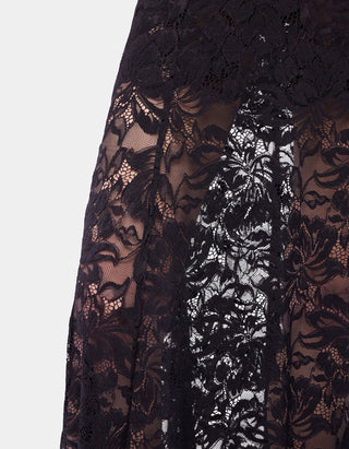 Maxi-Spitzenkleid mit Cache-Coeur Ausschnitt