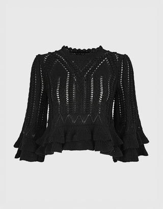 Strick-Top Norma mit Volants