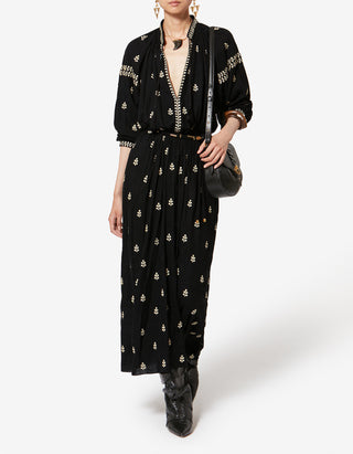 Besticktes Seiden-Tunika-Kleid Rodilia