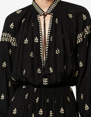 Besticktes Seiden-Tunika-Kleid Rodilia