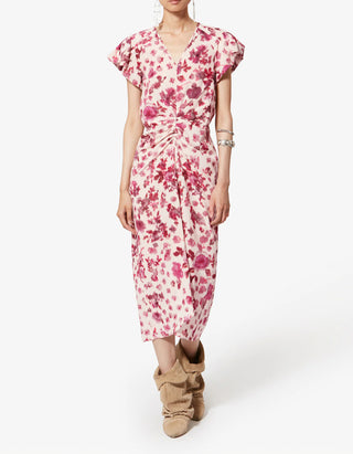 Midi-Kleid Terenae aus bedruckter Stretch-Seide