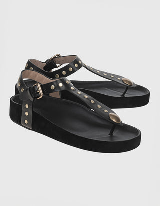 Leder-Sandale Enore mit Nietendetails