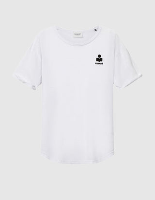 Leinen T-Shirt Koldia mit Logo-Flockprint