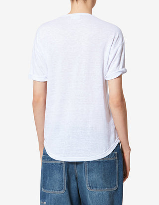 Leinen T-Shirt Koldia mit Logo-Flockprint