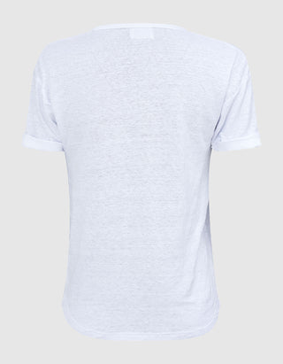 Leinen T-Shirt Koldia mit Logo-Flockprint