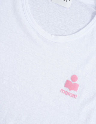 Leinen T-Shirt Koldia mit Logo-Flockprint