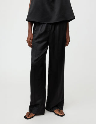 Wolle-Seiden-Mix Wide-Leg Hose