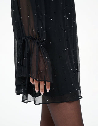 Mini-Kleid Roux mit Steinchenbesatz