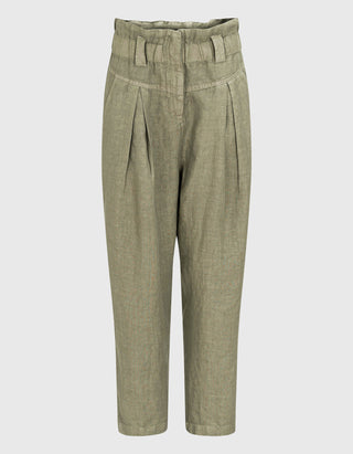 Leinen Paperbag-Hose