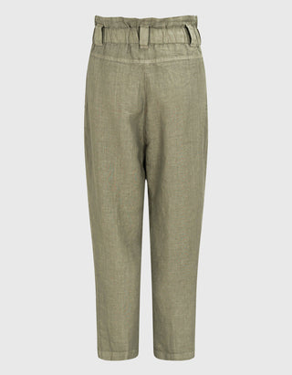 Leinen Paperbag-Hose
