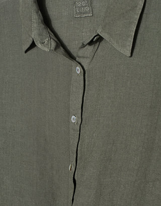 Leinen-Bluse mit Bindedetail