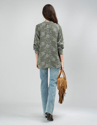 Bestickte Leinen-Bluse