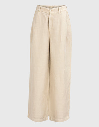 Leinen-Mix Bundfaltenhose