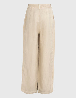 Leinen-Mix Bundfaltenhose