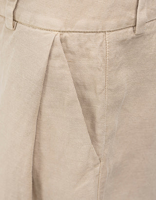 Leinen-Mix Bundfaltenhose
