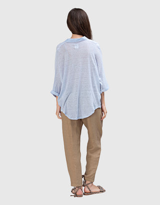 Oversize Leinen-Bluse